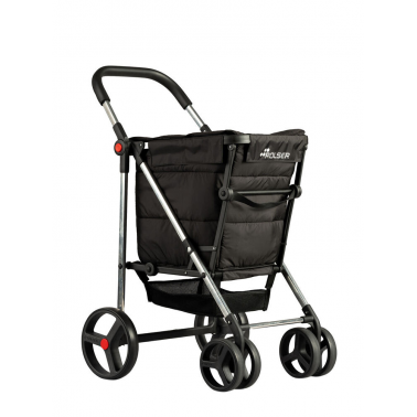 BAS001 CARRO COMPRA BASKET POLAR PLEGABLE 4 RUEDAS NEGRO ROLSER