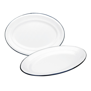 903940 BANDEJA OVALADA ESMALTADA 40cm BLANCA IBILI