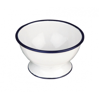 903812 BOL C/PIE ESMALTADO 12cm BLANCA IBILI