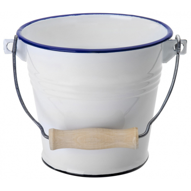 903314 CUBO ESMALTADO C/ASA BLANCO 14cm IBILI