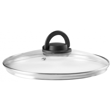 970930 TAPA DE CRISTAL C/POMO PLEGABLE Ø30cm IBILI