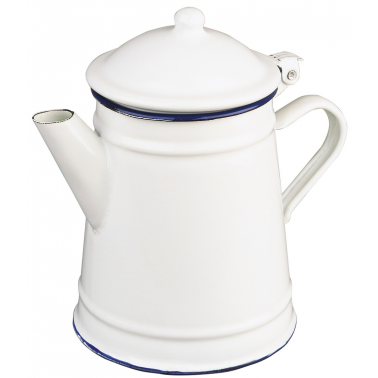 903210 CAFETERA CONICA ESMALTADA 1L BLANCA IBILI