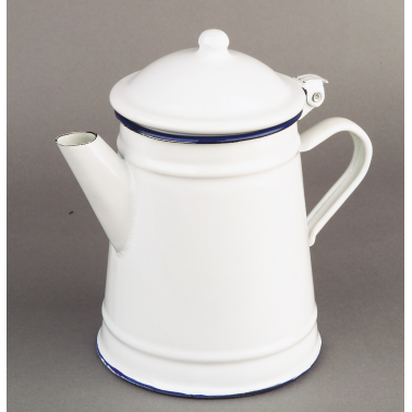 903210 CAFETERA CONICA ESMALTADA 1L BLANCA IBILI