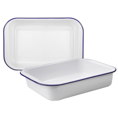 905437 RUSTIDERA BLANCA ACERO ESMALTADO 37x24cm