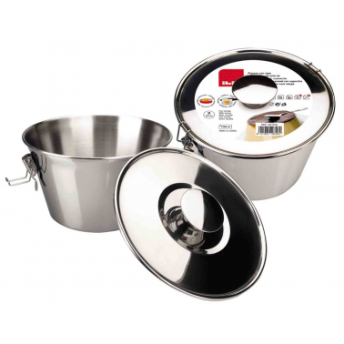 651618 FLANERO METAL C/TAPA Y CIERRE 18cm 2L IBILI