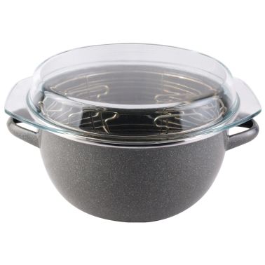 01101881 CACEROLA FREIDORA PARMA Ø24cm C/TAPA DE VIDRIO MAGEFESA