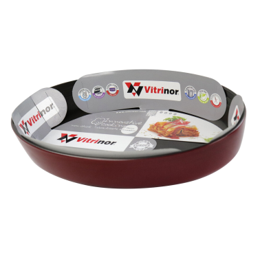 01400003 FUENTE OVAL BOROSILICATO GRANATE 35x24cm MAGEFESA