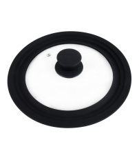 01108471 TAPA DE CRISTAL SILICONA NEGRA Ø24/26/28cm MAGEFESA