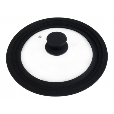 01108471 TAPA DE CRISTAL SILICONA NEGRA Ø24/26/28cm MAGEFESA