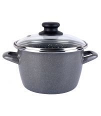01108346 OLLA ACERO K2 GRANSASSO Ø24cm C/TAPA CRISTAL MAGEFESA