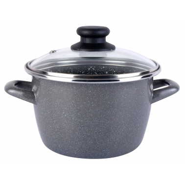01108346 OLLA ACERO K2 GRANSASSO Ø24cm C/TAPA CRISTAL MAGEFESA