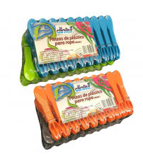 59059 20u PINZA PLASTICO COLORES DINTEX