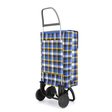 JEA036 CARRO COMPRA JEAN LN 4 SCOTTISH AZUL AMARILLO NEGRO ROLSER