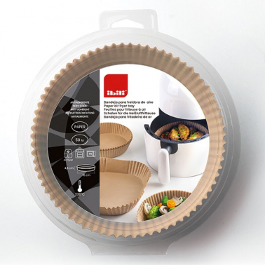 688516 50ud BANDEJA DESECHABLE PARA FREIDORA DE AIRE REDONDA Ø16 IBILI