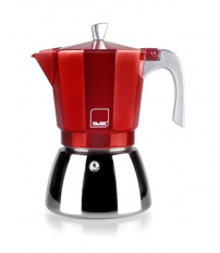 627906 CAFETERA ALUMINIO ROJA 6 TAZAS ELBA IBILI