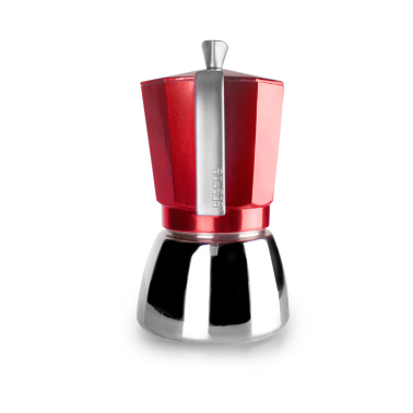 627909 CAFETERA ALUMINIO ROJA 9 TAZAS ELBA IBILI