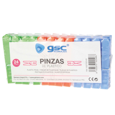 002702548 PINZAS ROPA PLASTICO 24ud GSC