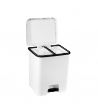 2543 CUBO CON PEDAL DUO ECOLOGICO BLANCO 52L