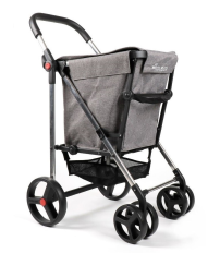 BAS007 CARRO COMPRA BASKET TWEED 4 RUEDAS GRIS ROLSER