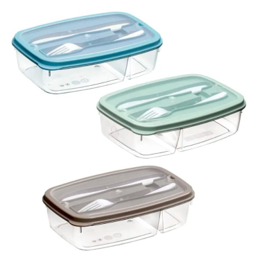 1203 TAPER PLASTICO RECTANGULAR CON CUBIERTOS 1,5L