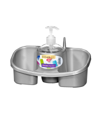 1192 ESTROPAJERO CON DOSIFICADOR PLATA