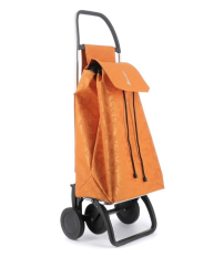 SAQ047 CARRO COMPRA SAQUET GLORIA 4 RUEDAS MANDARINA ROLSER