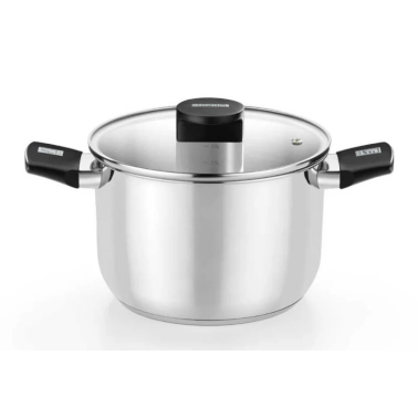 M240230 OLLA INOX 30cm CON TAPA VIDRIO ELITE MONIX