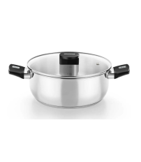 M240316 CACEROLA INOX 16cm CON TAPA VIDRIO ELITE MONIX