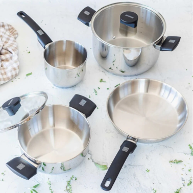 M240316 CACEROLA INOX 16cm CON TAPA VIDRIO ELITE MONIX
