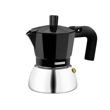 M863003 CAFETERA INOX 3 TAZAS NEGRA INDUCTION MONIX