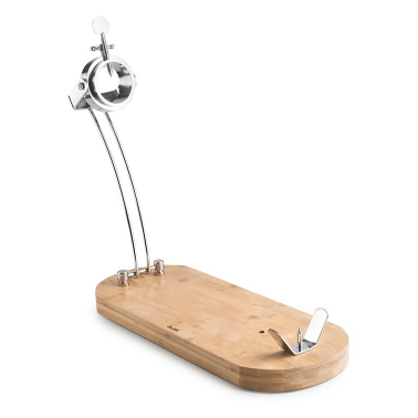 684220 SOPORTE JAMONERO GIRATORIO ACERO INOX/BAMBU MAESTRO IBILI