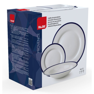 693500 SET 12 PIEZAS VAJILLA PORCELANA PROVENCE IBILI