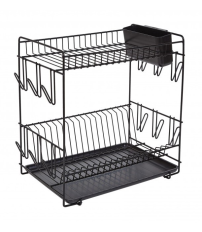 89023 ESCURREPLATOS GRANDE 18 PLATOS NEGRO 43x25x41,5cm SAUVIC