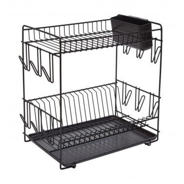 89023 ESCURREPLATOS GRANDE 18 PLATOS NEGRO 43x25x41,5cm SAUVIC