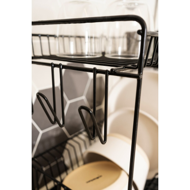 89023 ESCURREPLATOS GRANDE 18 PLATOS NEGRO 43x25x41,5cm SAUVIC