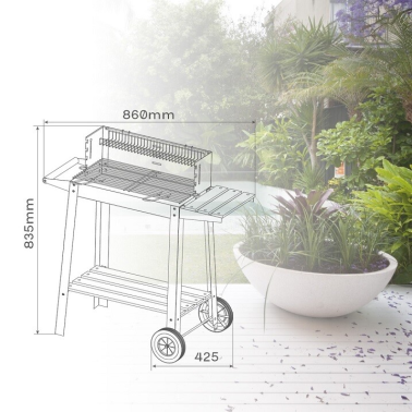401000006 BARBACOA CARRO ACERO 52x27cm MUSTERS VASSARY