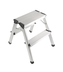 10047 ESCALERA ALUMINIO DOMESTICA 2 PELDAÑOS MADER