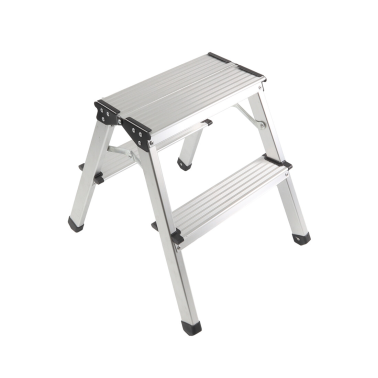 10047 ESCALERA ALUMINIO DOMESTICA 2 PELDAÑOS MADER