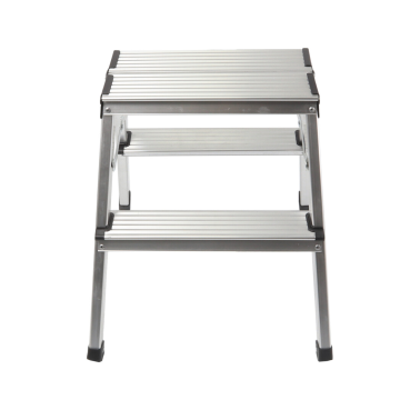 10047 ESCALERA ALUMINIO DOMESTICA 2 PELDAÑOS MADER