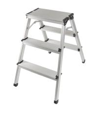 10048 ESCALERA ALUMINIO DOMESTICA 3 PELDAÑOS MADER