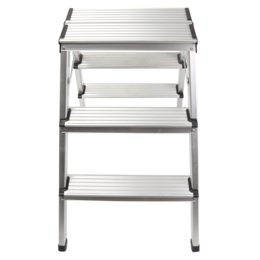 10048 ESCALERA ALUMINIO DOMESTICA 3 PELDAÑOS MADER