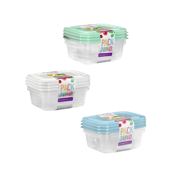 1151 PACK 3uds TAPER PLASTICO RECTANGULAR 0,35L ARAL MICRO