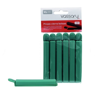 401045074 BOLSA 12 PINZAS DE PLASTICO CIERRA BOLSAS VASSARY