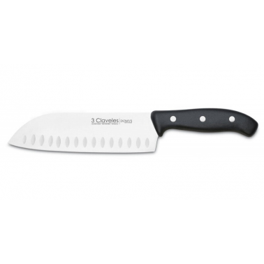 00957 CUCHILLO SANTOKU  ALVEOLADO DOMVS 18cm 3C