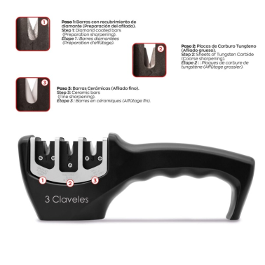 9425 AFILADOR CUCHILLOS 3 PASOS 3C