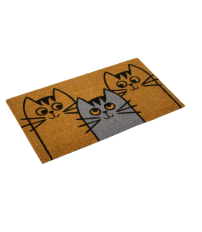 50224 FELPUDO COCO NATURAL MODELO GATOS 40x70cm DINTEX