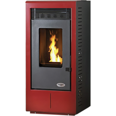 ESTUFA PELLET VIGO S1 ACERO ROJO 11,67KW