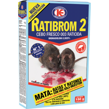 RATICIDA CEBO FRESCO RATIBROM 150GR