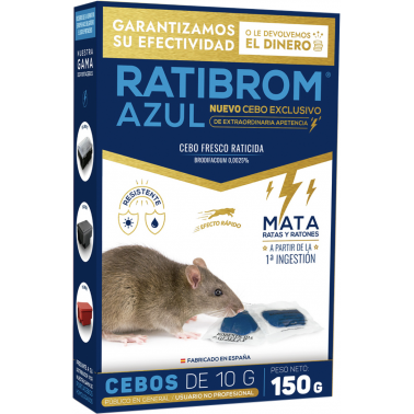 RATICIDA CEBO FRESCO RATIBROM  AZUL150GR