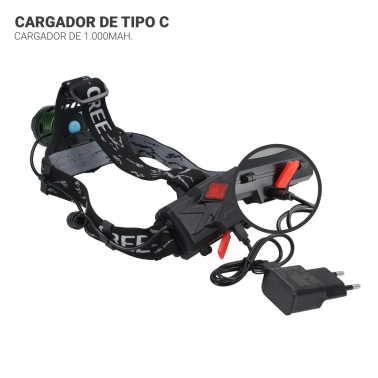 TMTOR006 LINTERNA FRONTAL LED RECARGABLE 10W ALTA CALIDAD TM ELECTRON